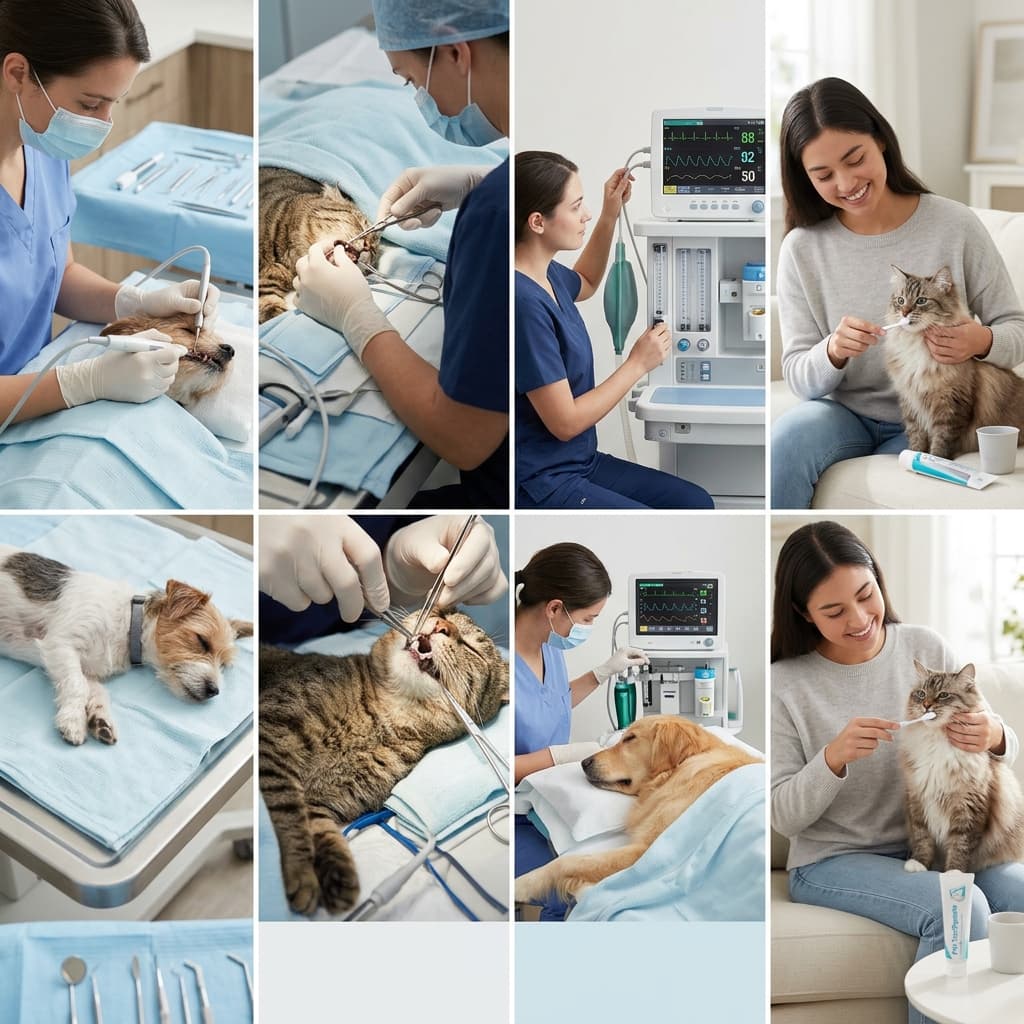 Pet dental prevention guide - dog tooth brushing dental chews and professional cleaning schedule