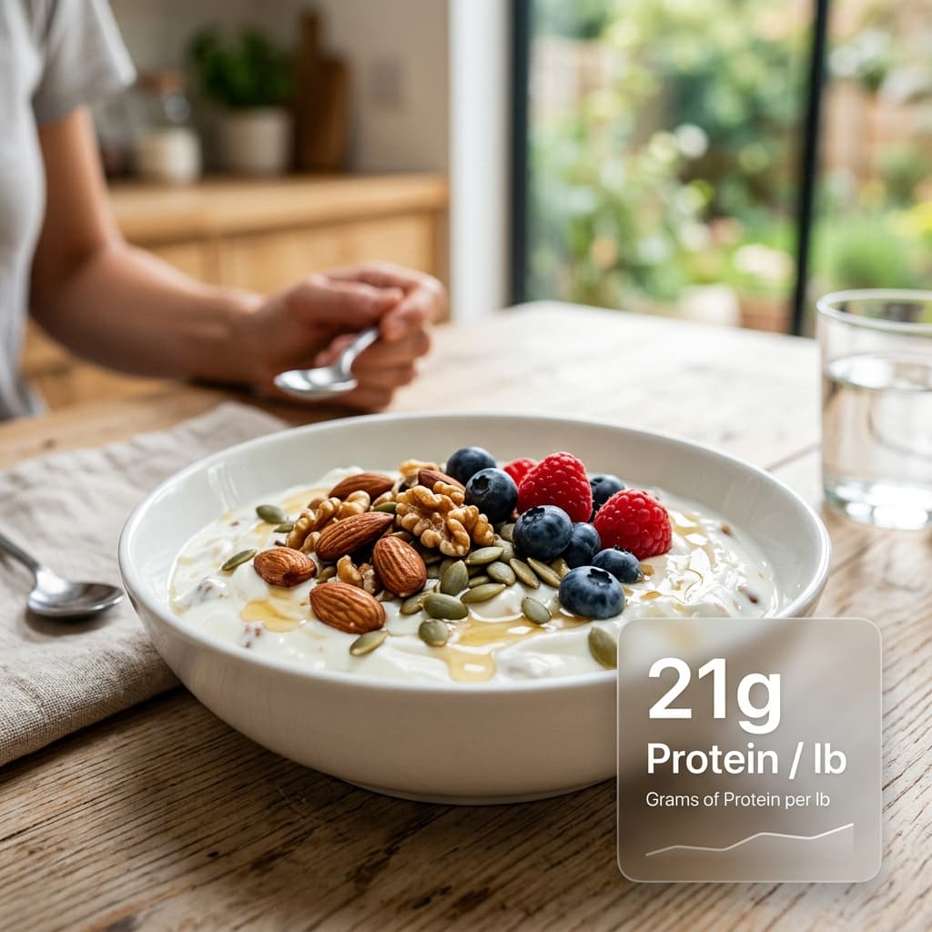 Daily protein targets by goal and body type