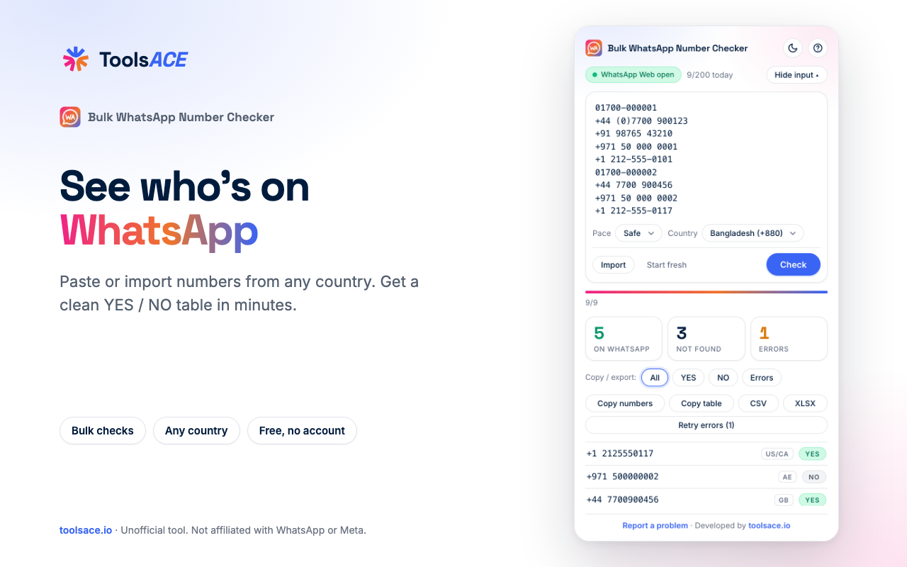 WhatsApp Number Checker: Bulk Check Numbers on WhatsApp (Chrome ...